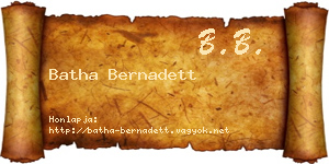Batha Bernadett névjegykártya